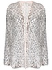 semi-sheer construction open-work sequined jacket