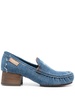 block-heel denim loafers