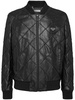 quilted leather bomber jacket