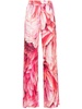 plumage-print palazzo pants