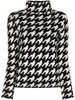 houndstooth pattern turtleneck jumper