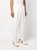 off-centre fastening straight-leg trousers