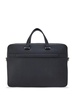 Black Monogram Embossed Leather Briefcase