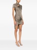 asymmetric draped minidress