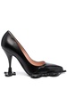 100mm sculpted leather pumps