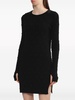 bead-embellished ribbed-knit dress