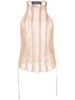 semi-sheer ladder-stitch tank top