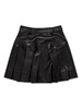 pleated leather miniskirt