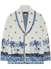 hawaii print-knitted wool cardigan 