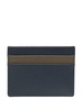 Blue Colour-Block Leather Card Holder