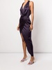 asymmetric halterneck silk dress