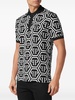 monogram-print cotton polo shirt