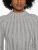 rhinestone-embellished cable-knit jumper