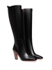 logo-plaque heeled knee-high boots