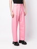 faux-leather heart-pocket trousers