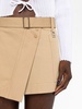 Neutral Belted Asymmetric Miniskirt