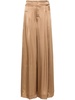 pleat-detail satin palazzo pants