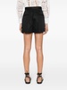 pleated cotton shorts