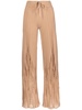 distressed high-waist cashmere trousers