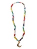 18kt yellow gold rainbow gemstone beaded necklace