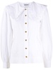 oversized-collar buttoned blouse