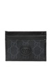 Black Interlocking G Canvas Card Holder