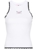 logo-print ribbed tank top