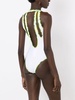 Marmo-print trim swimsuit