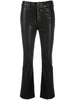 faux-leather trousers