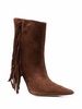 fringed suede 110mm ankle boots