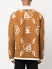 logo-embroidered suede coat