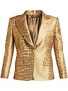 snakeskin-effect woven blazer