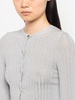 Lamé ribbed-knit cropped cardigan