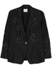 rhinestone-embellished single-breasted blazer