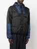 hooded colour-block panel jacket