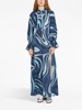 Marmo-print cotton maxi dress