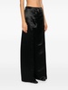 Black Wide-Leg Satin Trousers