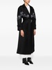 motif-embroidered maxi trench coat