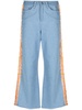 looped-detail wide-leg jeans