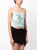 T Day floral-print cut-out top