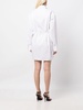 logo-embroidered belted shirt dress