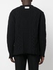 cable-knit distressed-finish jumper