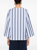 striped belted blouse