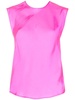 sleeveless satin blouse