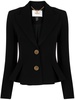 pleated single-breasted blazer