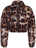 leopard-print quilted down jacket