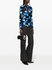 twisted cut-out floral-motif shirt