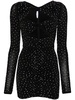 Black Crystal-Embellished Minidress