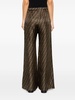 Brown FF Motif Silk Wide-Leg Trousers