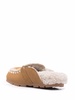 logo-plaque shearling mules